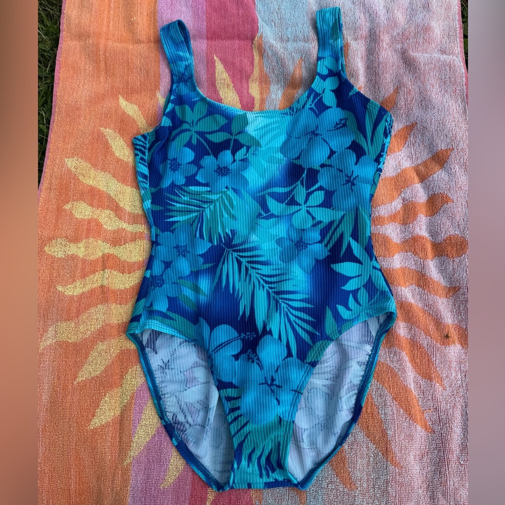 Tropical Blue Floral Swimsuit